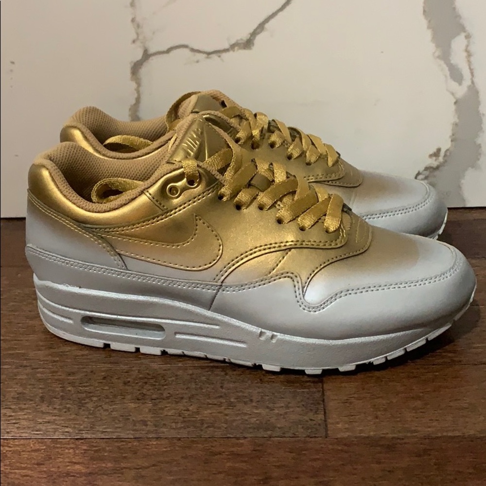 Liquid Gold and Silver NIKE AIR MAX 1’s